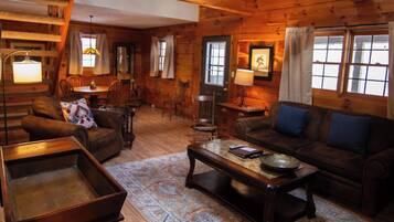 Smart TV, fireplace, DVD player