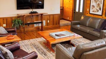 TV connectée, cheminée, lecteur de DVD