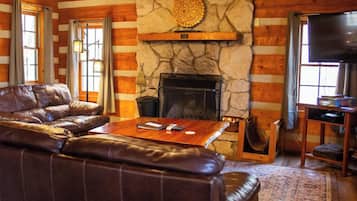 Smart TV, fireplace, DVD player