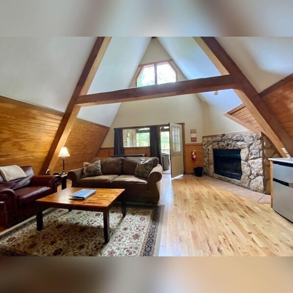 Smart TV, fireplace, DVD player