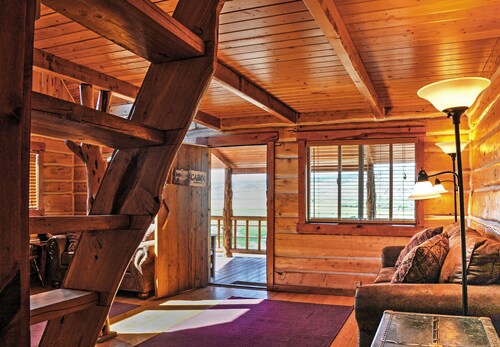 Remote Antimony Log Cabin w/ Green Meadow Views!