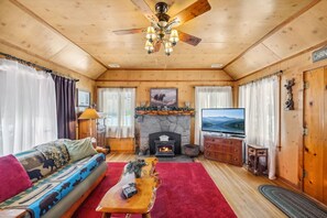 Smart TV, fireplace, DVD player