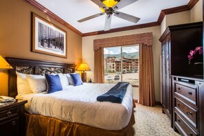 Guest bedroom (2) features a king size bed, high end linens/bedding, dresser, HDTV and private bathroom.