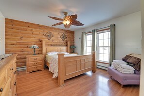 4 bedrooms, desk, iron/ironing board, Internet - Steps From Lake George! 8-Acre Home w/ Dock Access (Ticonderoga)