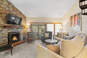 TV, fireplace, DVD player