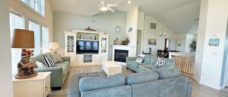 TV, DVD player, table tennis, video library