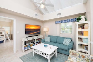 Flat-screen TV, stereo, printers