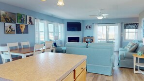 Dining - Summer Paws | 3BR SemiOceanfront 4x4 OBX | Pool, Hot Tub & Wild Horses | Pets (Carova)