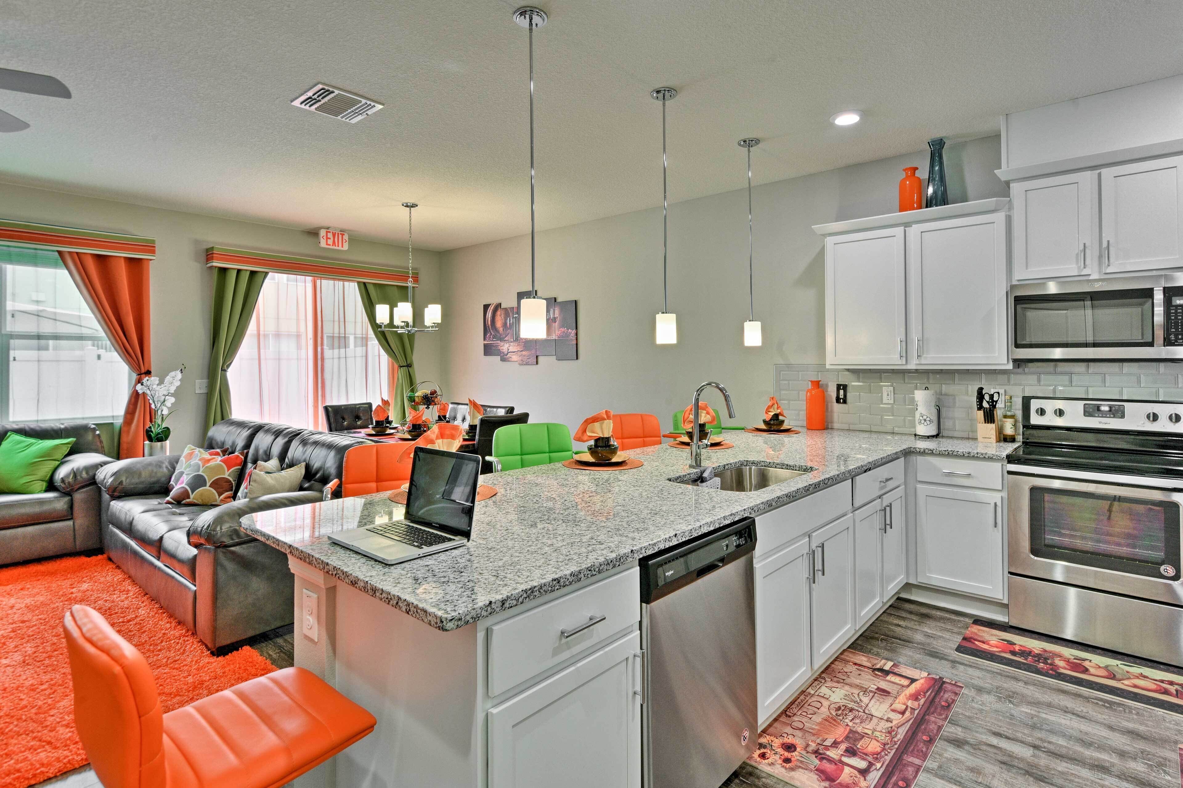 Fridge, microwave, stovetop, dishwasher