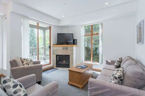 TV, fireplace, offices
