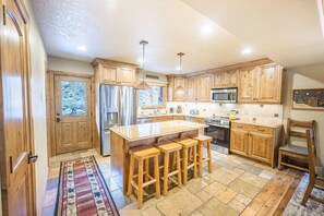 Fridge, microwave, oven, stovetop - Old Town, Park City Ski Home | 200 Yards to Skiing | Private Hot Tub | Garage | *Free Ski Rental* (Park City)