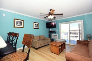 DVD player - Spacious, unique 3 bedroom condo right on the bayside canal with cable internet located midtown and just eight blocks to the beach! (Ocean City)