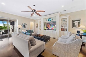 TV, fireplace - Noble Estate with Private Pool at Reunion (Kissimmee)