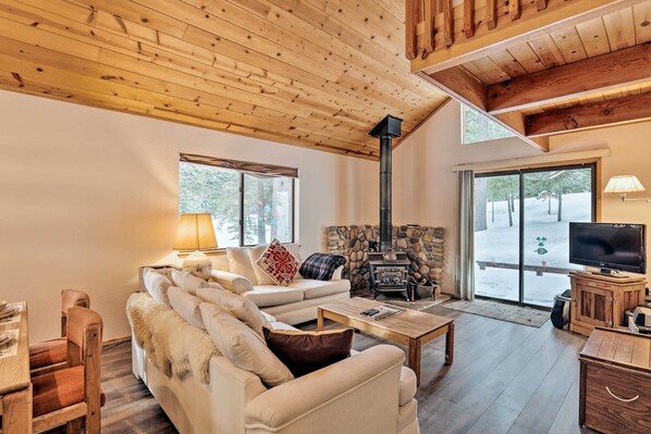 TV, DVD player, books, video library