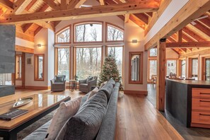 Télévision, cheminée, table de tennis de table, chaßne hi-fi