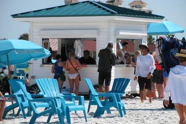 Ice cream and supplies right on the beach.