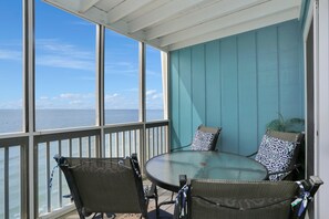 Outdoor dining - On Top Of The Beach, Screen Porch, Gulf & Bay Views ~ Their Inheritance (Cape San Blas)