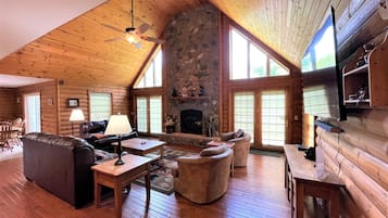 Televisión, chimenea y servicios de streaming