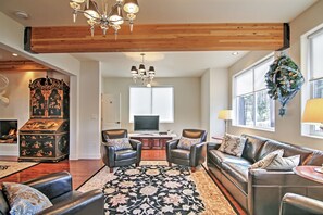 TV, fireplace, DVD player, video library - 1 Mi to Mtn, 1 More to Shore! Luxury Tahoe Home (South Lake Tahoe)