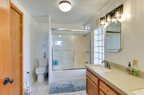 Hair dryer, towels