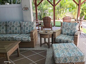 Terrace/patio - Peace N Paradise Private Relaxing Pool/Spa 300 Yards To White Sandy Beach (Holmes Beach)