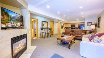 TV, fireplace, DVD player