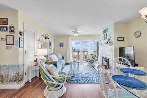TV, fireplace - Oceanfront just Steps to the Beach - Short Drive to Dining/shops CC II 101 (Surfside Beach)