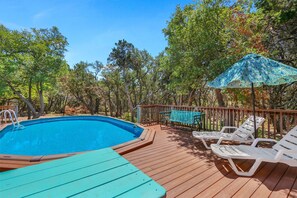 Pool - Secluded Cabin for 10 guests with Pool, Hot Tub, and Fire Pit (Wimberley)
