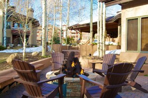 Relax at the Outdoor Fire Pit After Hitting the Slopes