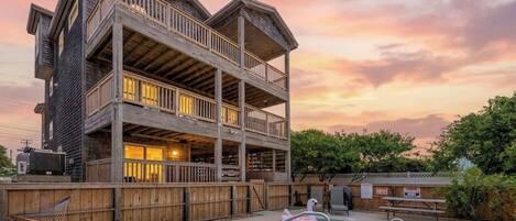 A heated pool, sun loungers