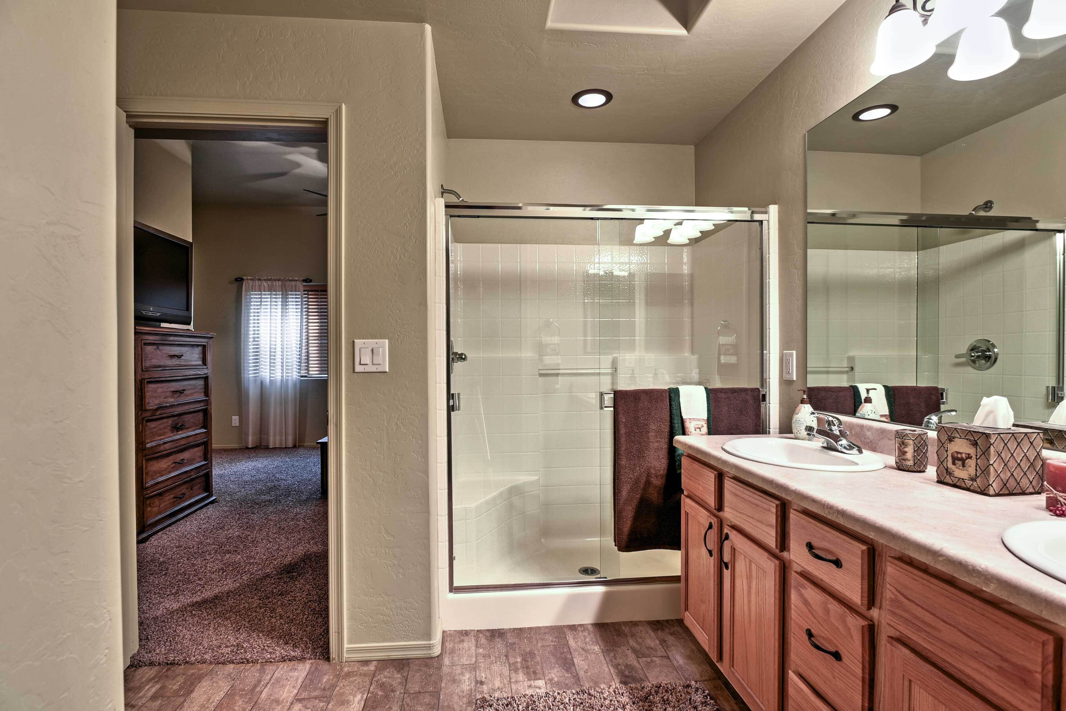 Free toiletries, hair dryer, towels