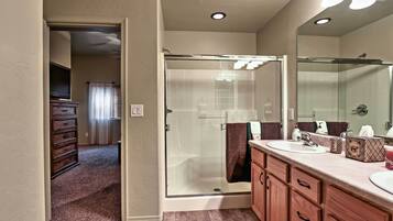 Free toiletries, hair dryer, towels