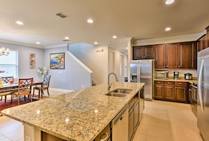 Fridge, microwave, stovetop, dishwasher