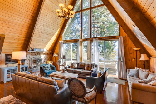 A-Frame Home w/ 3 Decks & Lake Arrowhead Views!