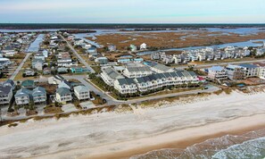 Aerial View-11 - Anchored Inn: Family-Friendly 4BR with Pool (Surf City)
