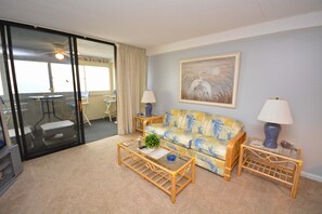 TV, DVD player - Kid-Friendly 3 Bedroom Oceanfront Condo with Enclosed Balconies and an Outdoor Pool Located Uptown and Mere Steps to the Beach! (Ocean City)