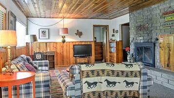 TV, fireplace, DVD player