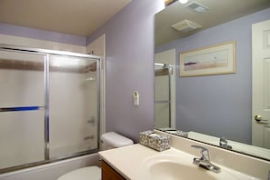 4th Bathroom on 1st floor outside the bunk room - Spacious w/ 2enSuites, Steps2Bus, Garage, & Games! (Steamboat Springs)
