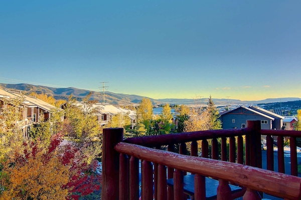 Enjoy a beverage on one of the decks and take in the great views down valley