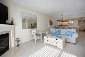 Fireplace, DVD player