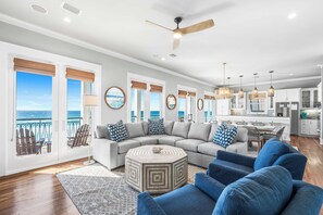 Flat-screen TV, DVD player