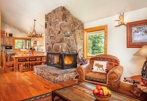 Fireplace, video-game console - Aspens A1A: The Aspens- Great Deck with Mountain Views and Western Charm (Wilson)