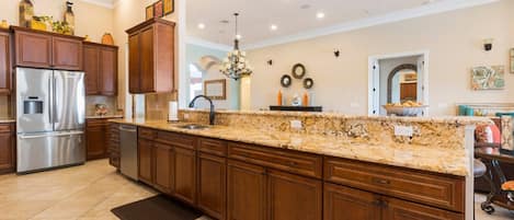 There is plenty of room to preapre snacks, drinks and desserts in your open kitchen