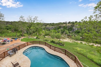 Phenomenal pool overlooking the Blanco River