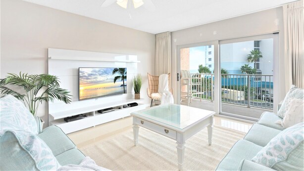 Living area - Coastal Family Escape – 3-Bed Retreat w/ Pool, Huge Balcony & Pier Views (Cocoa Beach)