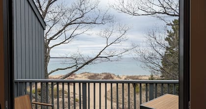 Lakefront condo on Lake Michigan. Fireplace. Beautiful resort setting.