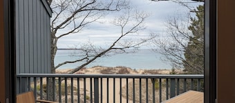 Lakefront condo on Lake Michigan. Fireplace. Beautiful resort setting.