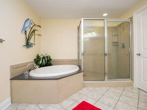 Shower, jetted tub