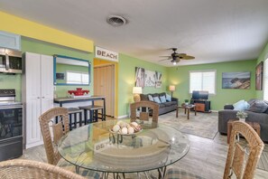 TV, DVD player, books