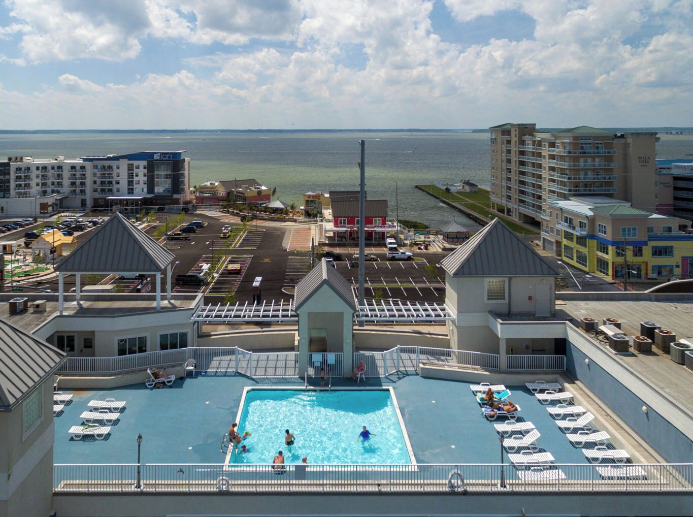 Outdoor pool, a rooftop pool